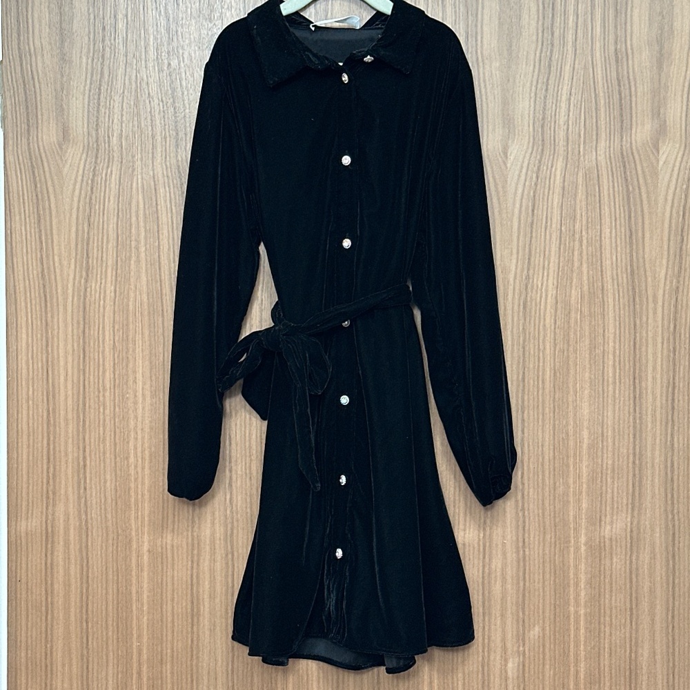Zara Girls Size 11/12 Black Velvet Dress